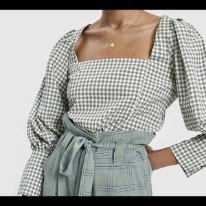 Stelen Dana Checked Square Neck Top